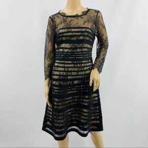 JS Collections Black Illusion Dress